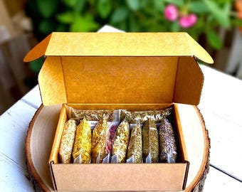 Beginner Witch Apothecary Herb Starter Kit, 10 Herb Bags Box Set