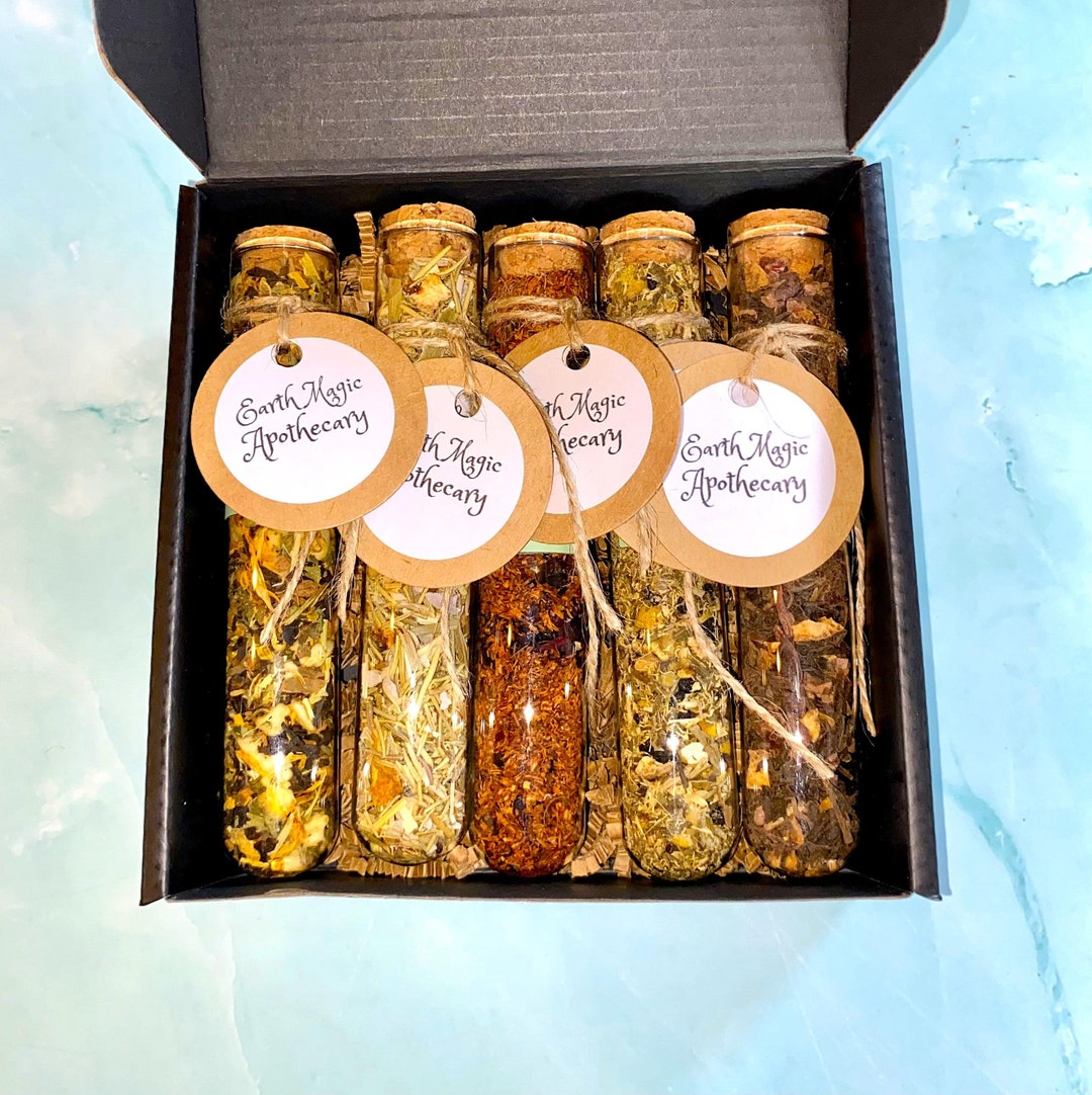 Organic Botanical Tea Gift Set 5 Loose Leaf Artisan Herbal Tea Sampler ...