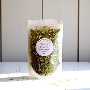 100% Organic Passion Flower Premium Grade Dried Herbs Natural Herbal Tea, 1/2oz, 1oz, 2oz, 4oz