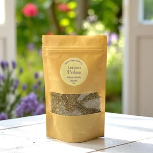 Organic Lemon Verbena Natural Bulk Herbs, 1/2oz, 1oz, 2oz. 4oz