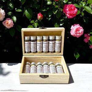 Wooden Green Witch Apothecary Box - Ritual Herb Spell Kit - Organic Herbs