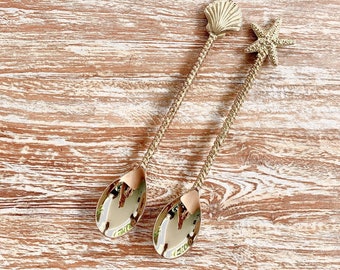 desert spoon Gold spoons Brass desert soup dinner spoons SET of 2 star spoon decor spoon clam shell spoons soup spoon kitchen decor