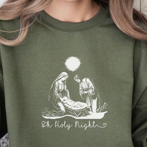 Pull crèche, Noël chrétien, chemise crèche de Noël, crèche histoire vraie, cadeaux religieux de Noël, t-shirt Jésus