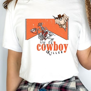 Retro Cowboy Skeleton Rodeo shirt Halloween Ghost shirt Cowboy Killer shirt Western Cowgirl vintage Shirt Funny Shirt Spooky Retro Halloween