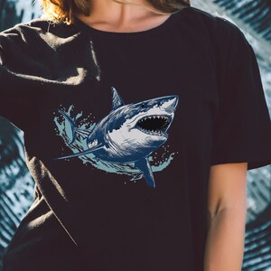 Cute Shark Shirts, Sharks Lover Shirt, Animal Shirt, Just a Girl who loves sharks, Ocean Shirt, Woman Shark Shirt, Shark lover Gift