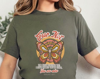 Religious Shirt, Jesus Shirt, Christian Shirt, Faith Shirt, Bible Verse Tee, Fear Not isaias 43:1 Tee, Bible study shirt, Biblical Apparel