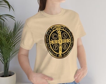 San Benito Medal Shirt, Catholic shirt, Saint Benedict Shirt, San Benito Medal Shirt, Christian Gift For Her, san Benito, Catholic Apparel