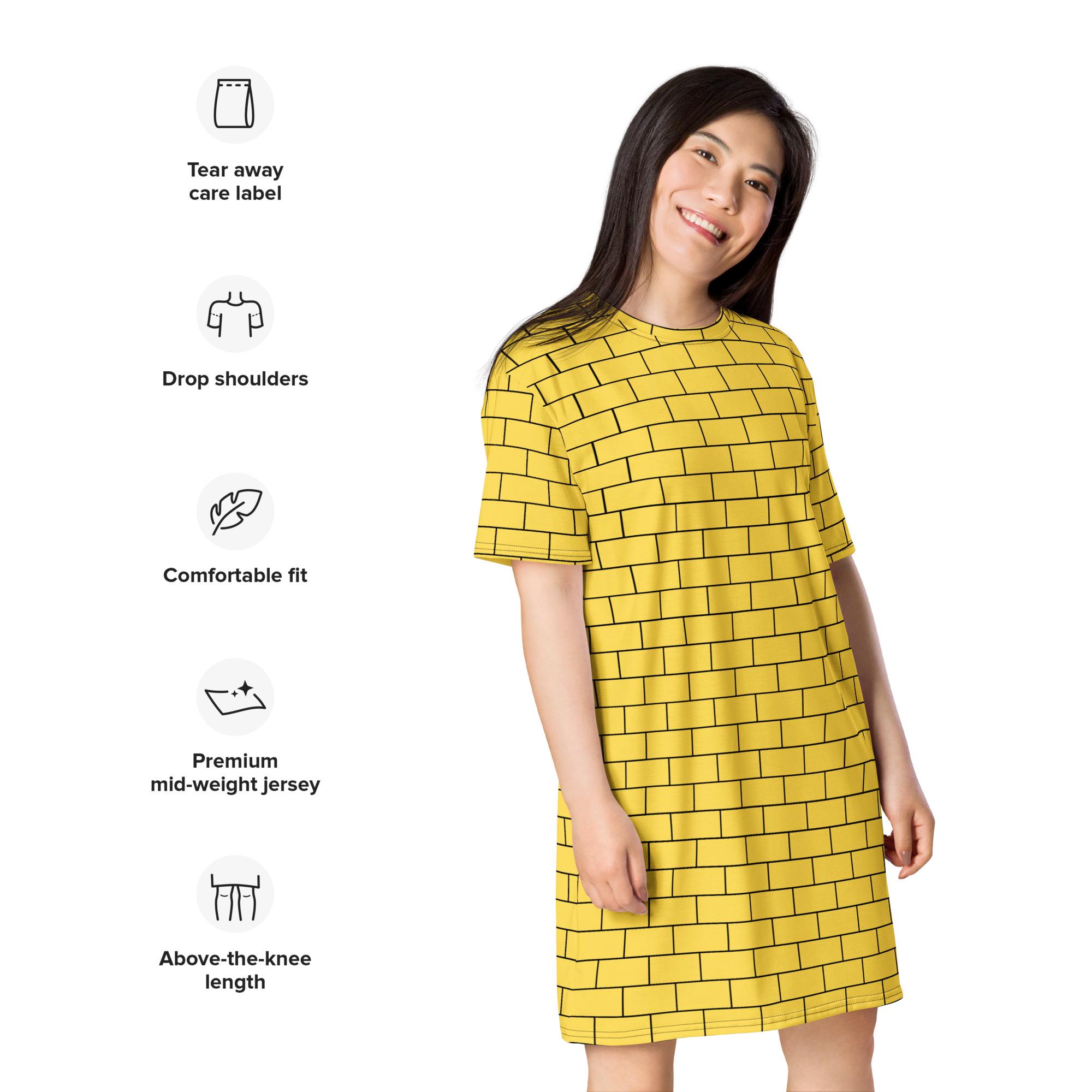 Follow the Yellow Brick road cosplay dress, oz costume, Yellow Brick dress