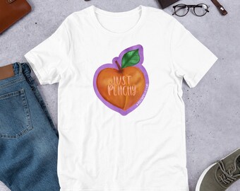 Just Peachy, Cute fashion peach shirt, Georgia Peach t-shirt, Peachy keen tee