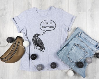 Hello Brother T-shirt | Diary of Vampire | TVD | Damon Salvatore Vampire tee | Salvatore Brothers gift idea | Crow Brother shirt