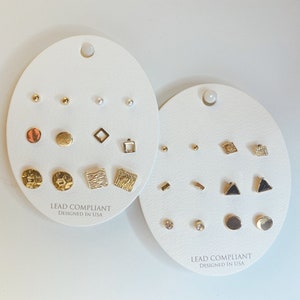Set of 6 Pairs Stud Earrings / Small Studs Set / Multi Design Earring Set / Layered Earring / Assorted Simple Earring Set