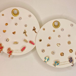Set of 10 Pairs Stud Earrings / 10 Pair Studs Set / Layered Earrings Set / Summer Earring Sets / Assorted Earring Set / Mix and Match Stud