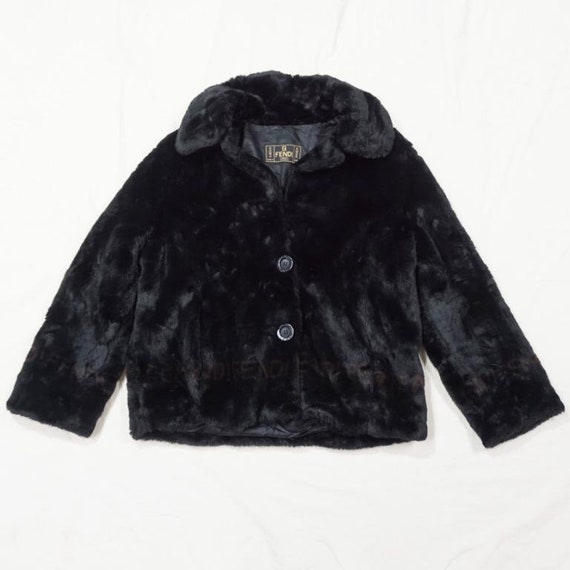 Vintage Fendi Black Fur Women Jacket Winter Jacket