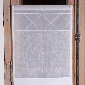 Little white linen curtain for window