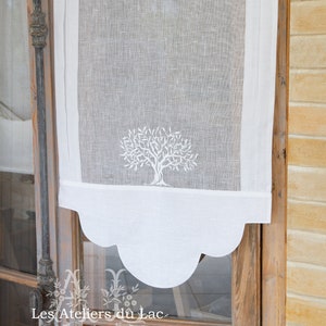 White linen little curtain for window c