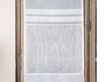 simple white linen curtain