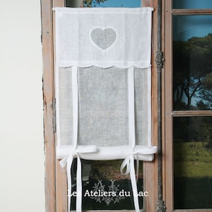 Faustine custom-made charming decorative white linen blind