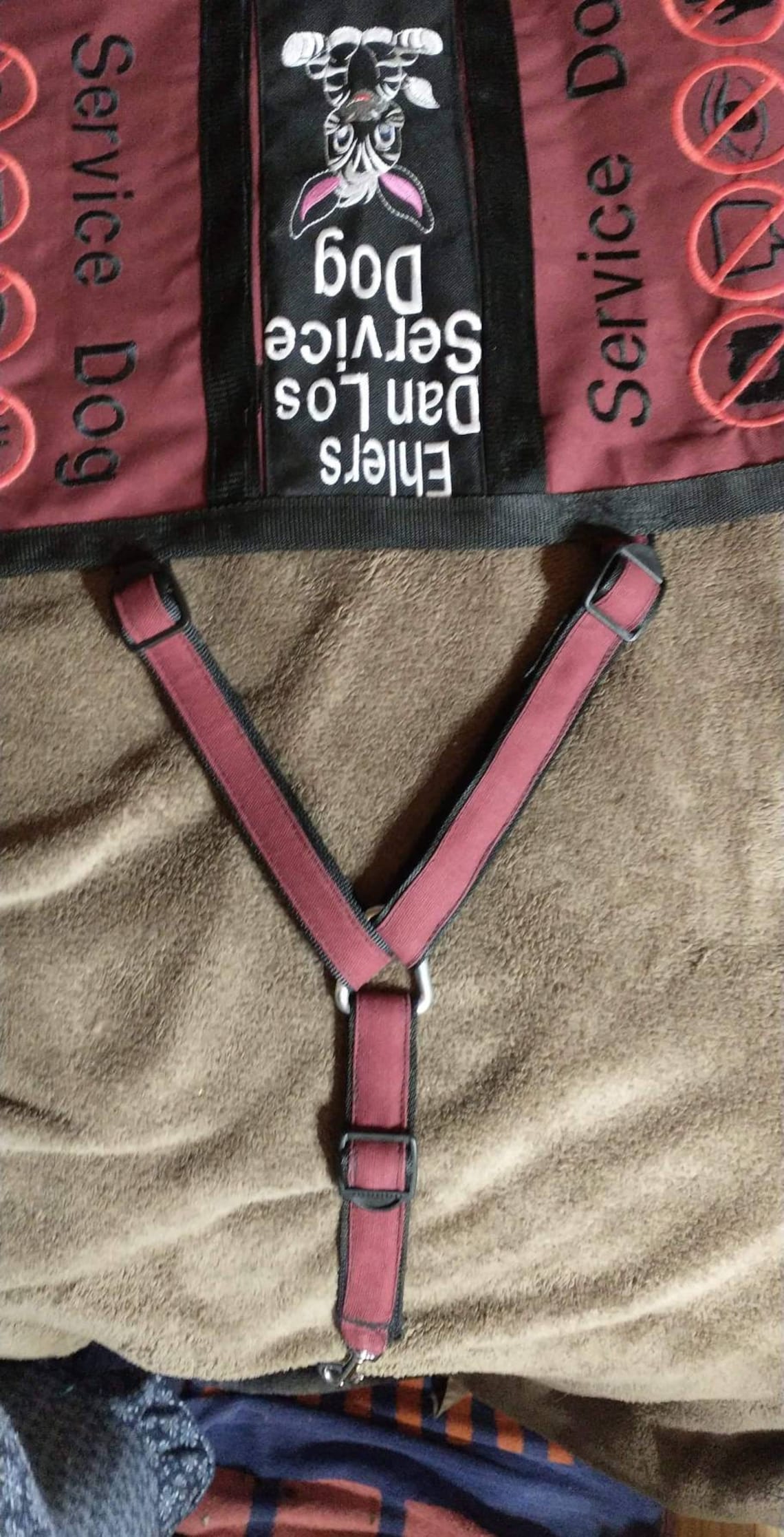 Custom Service Dog Vest Pockets Straight Front With Etsy