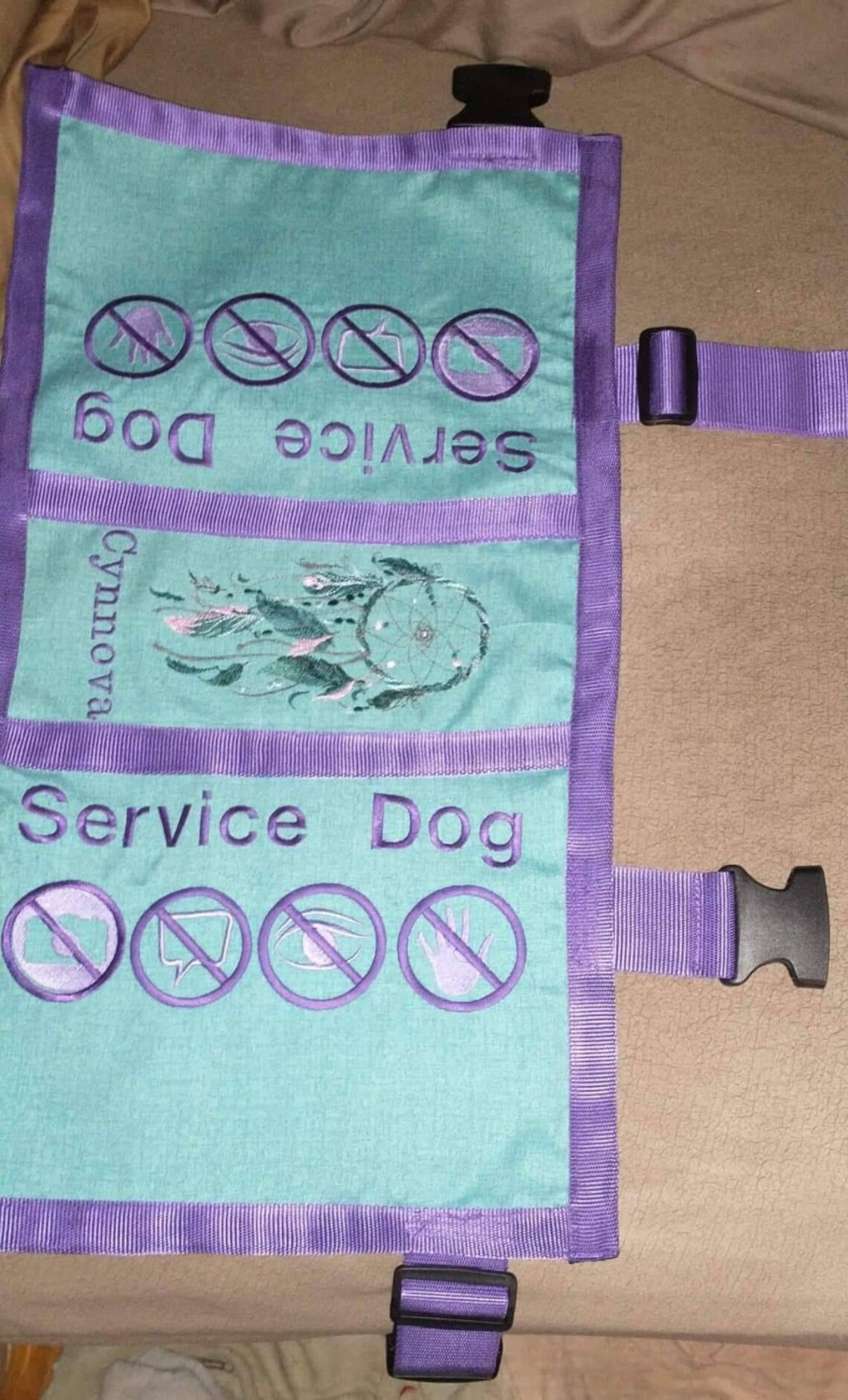 Custom Service Dog Vest Pockets Straight Front With Etsy