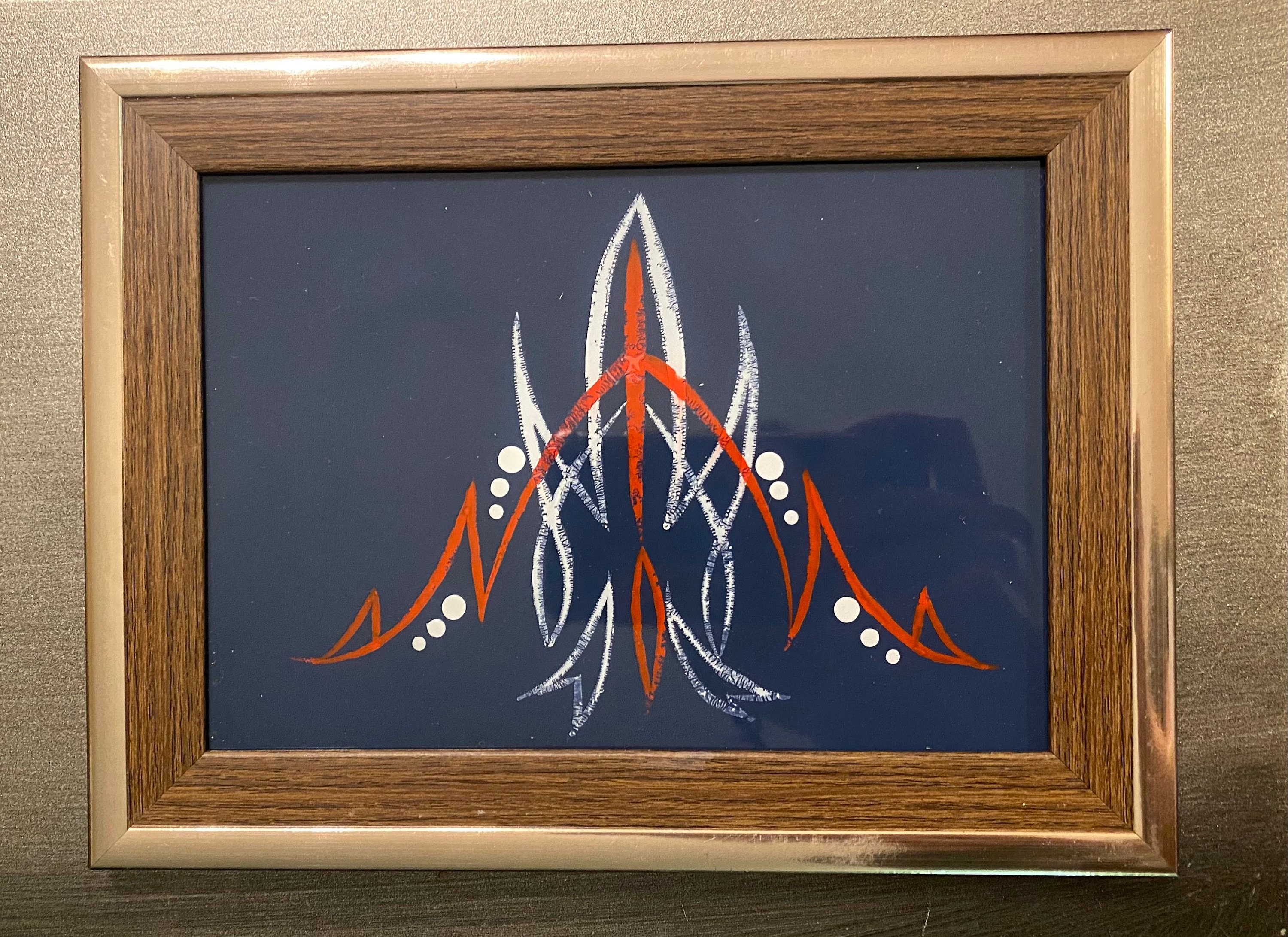 Framed & Distressed Glass Pinstripe Panel Etsy