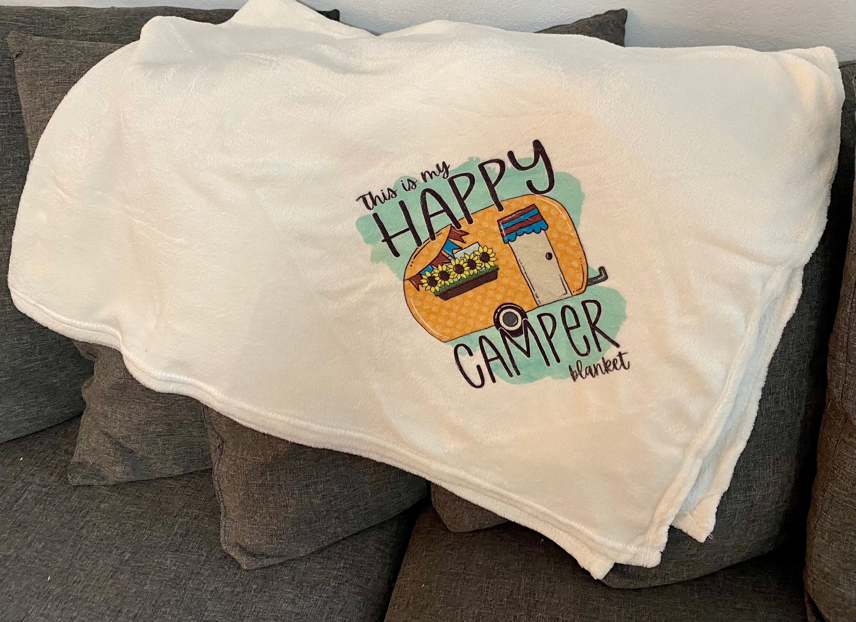 Happy Camper Blanket Etsy