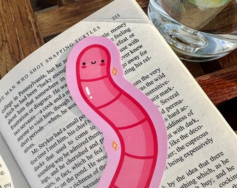 Cute Worm Bookmark | Pink Bookmark | Bullet Journal | Stationary | Animal Bookmark