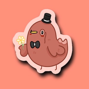 Autocollants gentilhomme oiseau mignon | Autocollant Birb | Autocollants en vinyle brillant