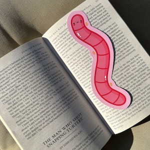 Cute Worm Bookmark Pink Bookmark Bullet Journal Stationary Animal Bookmark zdjęcie 6