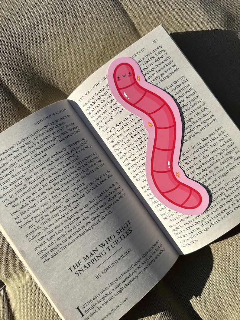 Cute Worm Bookmark Pink Bookmark Bullet Journal Stationary Animal Bookmark zdjęcie 6