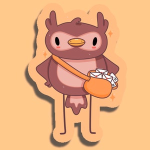 Carino Adesivo Gufo Hoobert The Post Gufo / Laptop Sticker / Journal Sticker