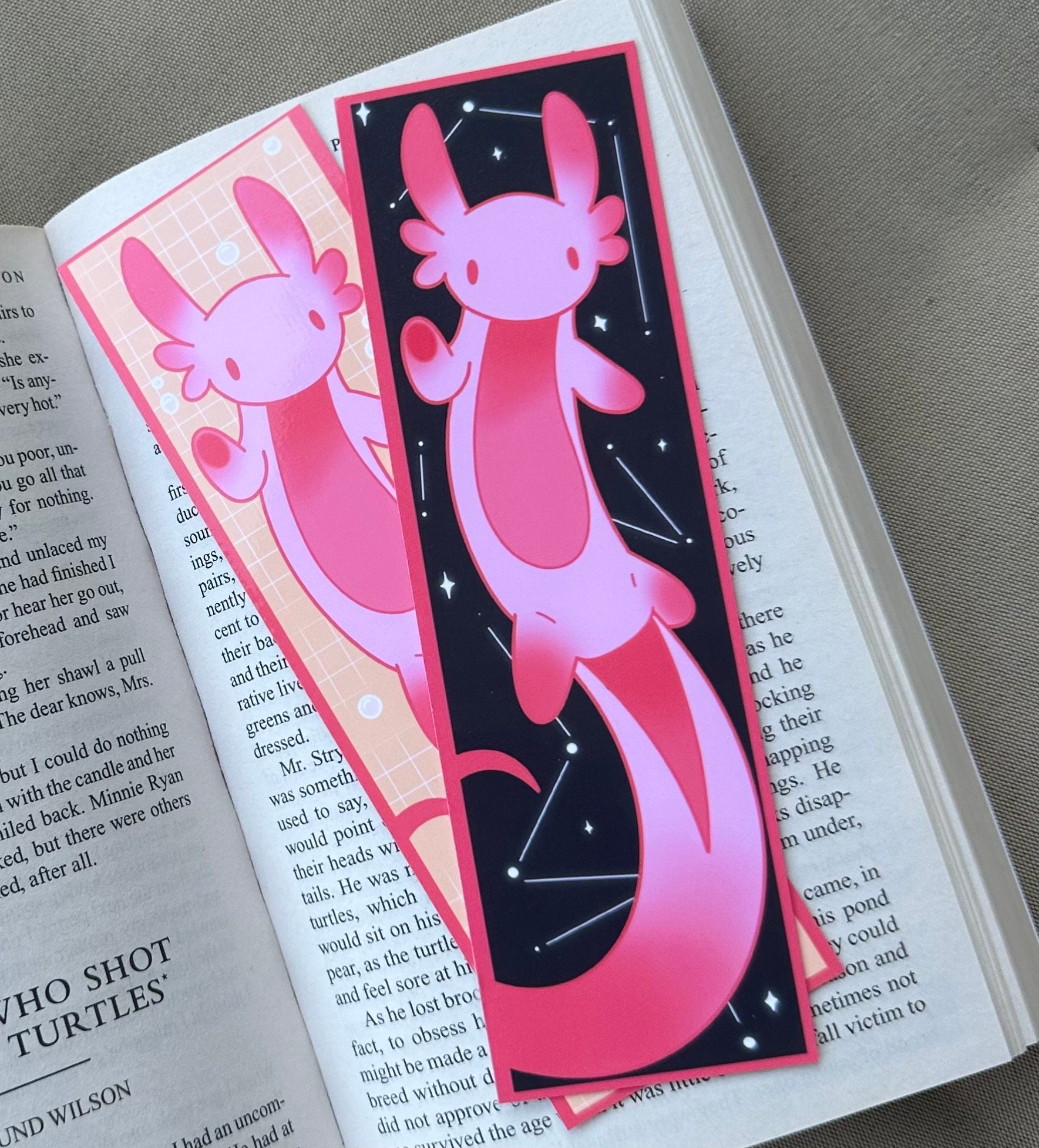 Cute Axolotl Bookmark | Pebbles the Axolotl bookmarks | Bullet Journal | stationary | Animal bookmarks