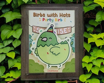 Arcylic Pin | Partybird | Birbs with Hats