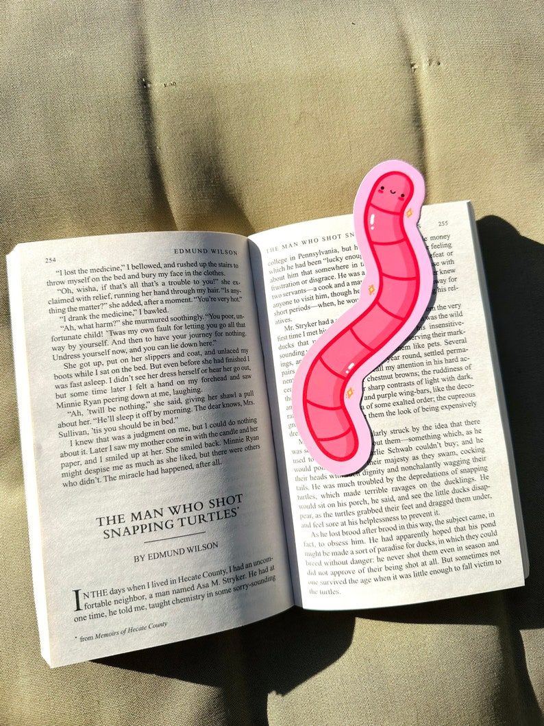Cute Worm Bookmark Pink Bookmark Bullet Journal Stationary Animal Bookmark zdjęcie 5