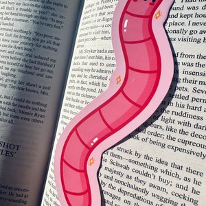 Cute Worm Bookmark Pink Bookmark Bullet Journal Stationary Animal Bookmark zdjęcie 4