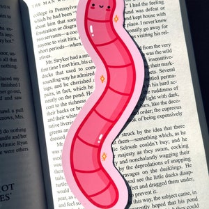 Cute Worm Bookmark Pink Bookmark Bullet Journal Stationary Animal Bookmark zdjęcie 3