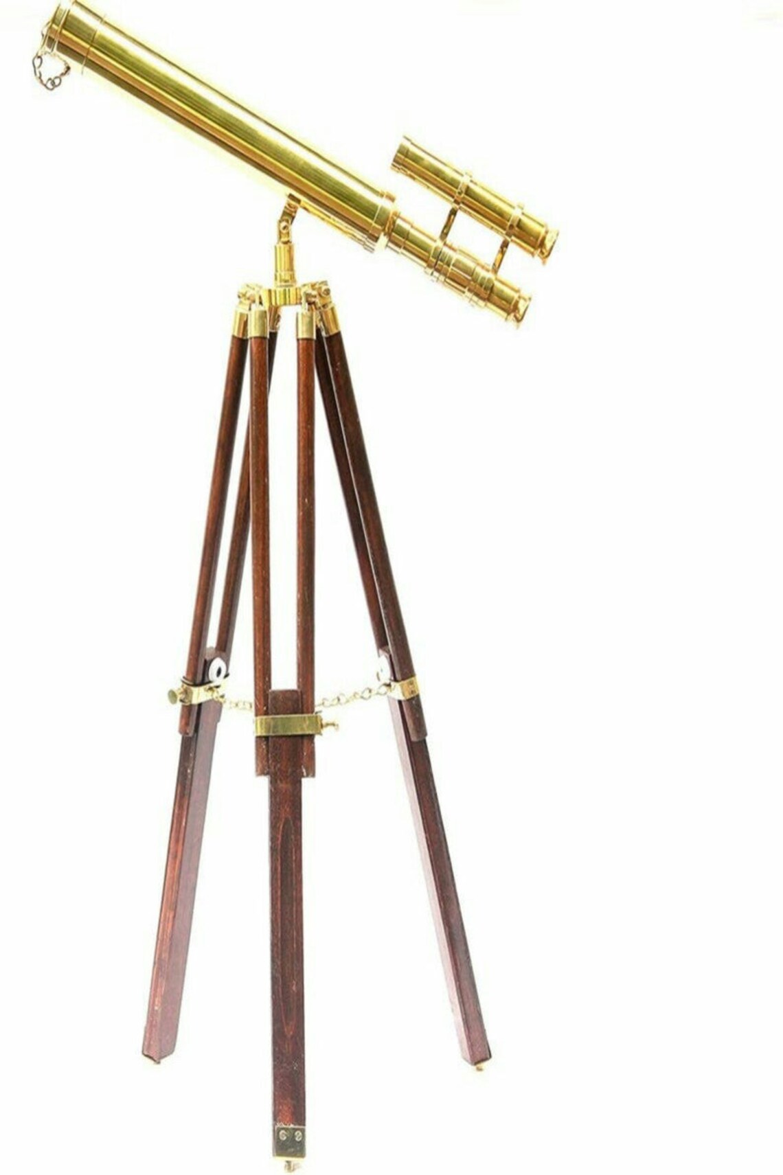 Beautiful Vintage Telescope Double Barrel Brass Shiny Table Etsy