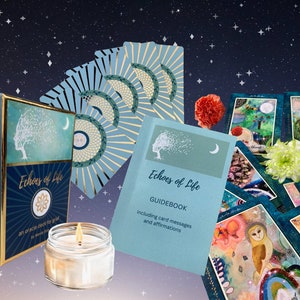 Echoes of Life - Un deck Oracle pour le deuil.  Soutien, réconfort et inspiration.  Caractéristiques artistiques Wendy Glos.  44 cartes et guide.