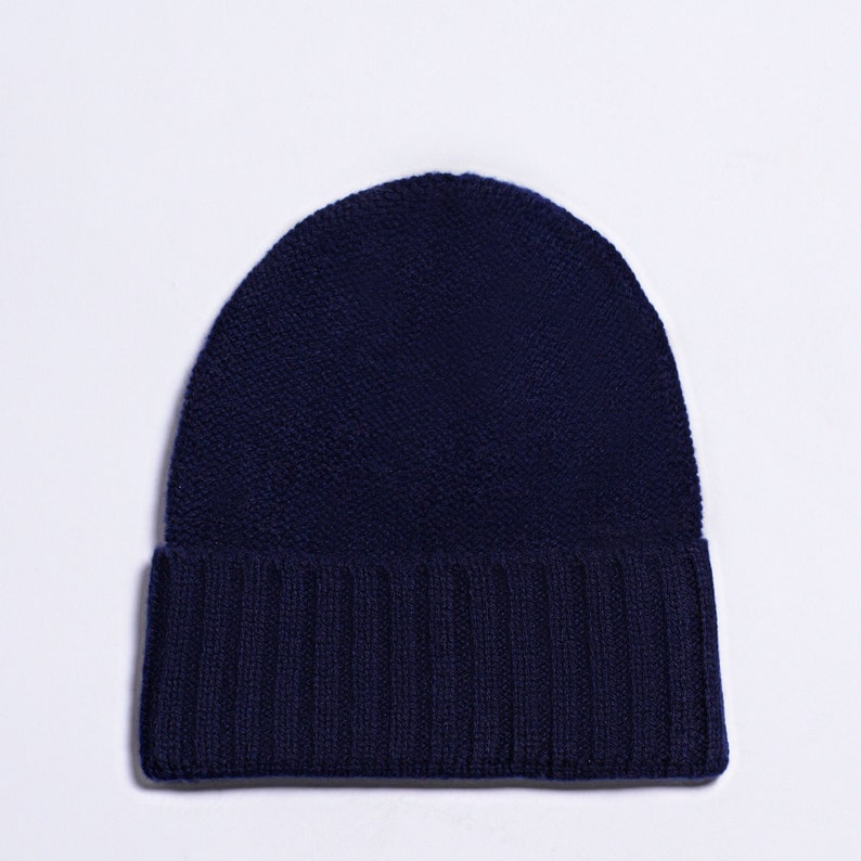 1stAmerican Gorro de Hombre Smooth 100% Cashmere Made in Italy Gorro de Invierno 1st American Azul