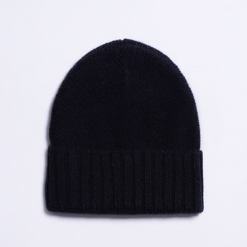 1stAmerican Gorro de Hombre Smooth 100% Cashmere Made in Italy Gorro de Invierno 1st American Negro