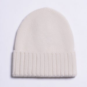 1stAmerican Gorro de Hombre Smooth 100% Cashmere Made in Italy Gorro de Invierno 1st American Blanco