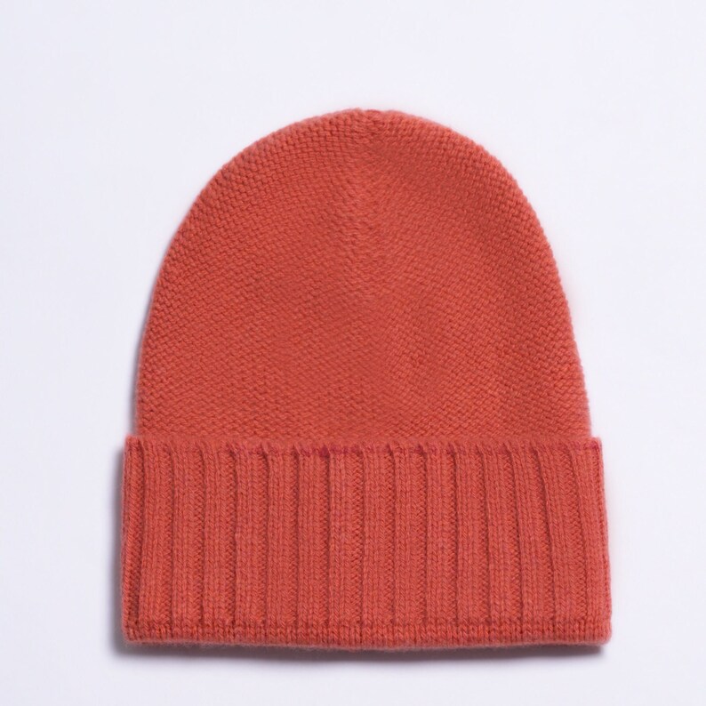 1stAmerican Gorro de Hombre Smooth 100% Cashmere Made in Italy Gorro de Invierno 1st American Naranja