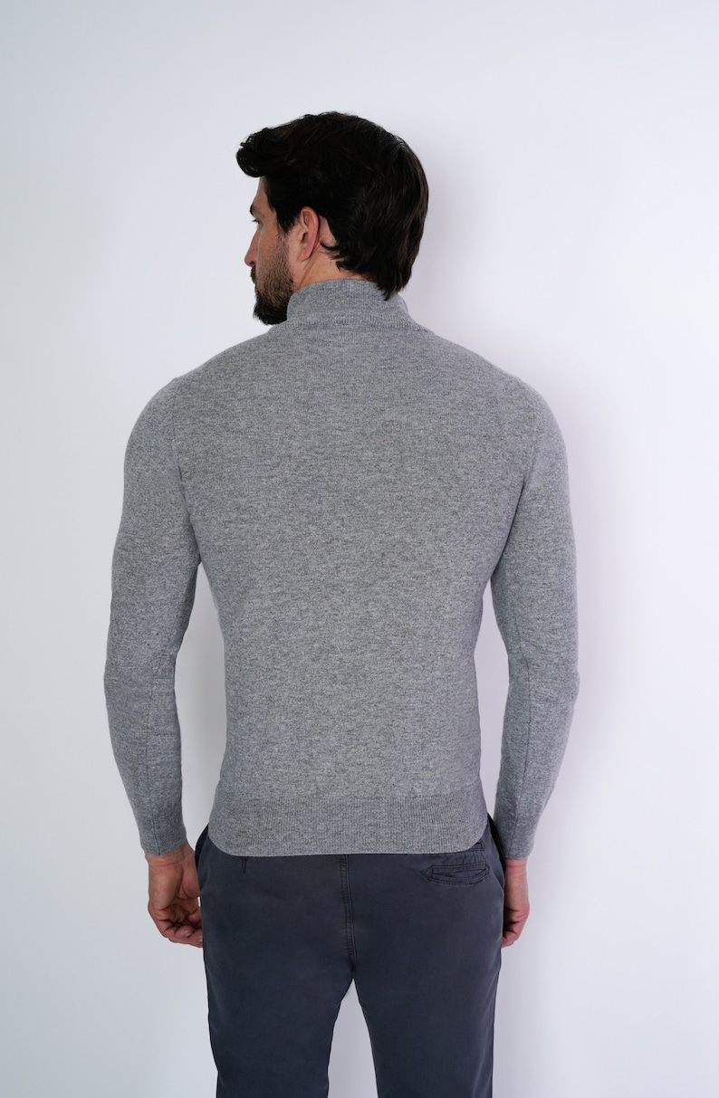 1st American Full Zip Cardigan 100% Cashmere Men's Sweater Long Sleeve ...