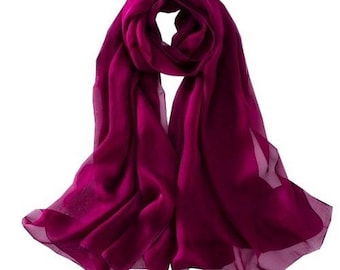 1st American Foulard 100% Pure Soie Écharpe élégante en mousseline de soie pour femme 1stAmerican