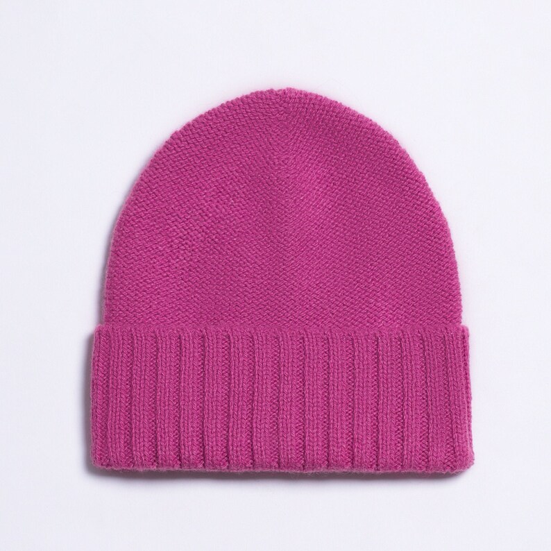 1stAmerican Casquette lisse pour homme 100 % cachemire fabriqué en Italie Bonnet d'hiver 1st American Fucsia