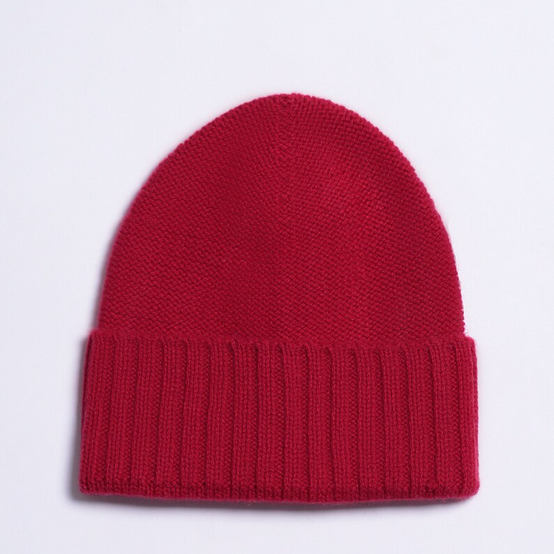 1stAmerican Gorro de Hombre Smooth 100% Cashmere Made in Italy Gorro de Invierno 1st American Rojo