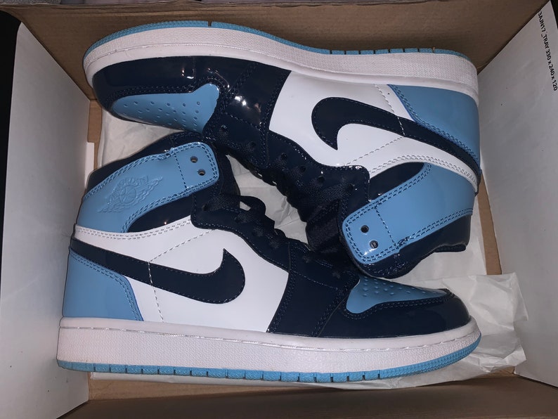 Jordan 1 UNC patent Blue chill | Etsy