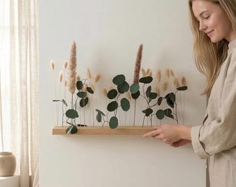 FlowerBar® "Fernweh" dried flowers Flowergram & noble oak, wooden arrangement, dried flowers, durable
