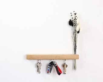 FlowerBar Keys "Traumtänzer" clavier en chêne avec un bouquet de fleurs séchées, clavier