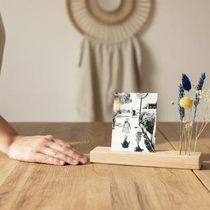 FlowerBar® Memories "Swedish Happiness" dried flowers Flowergram & noble oak, wooden arrangement, dried flowers, photo holder, memory