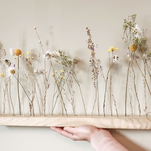 FlowerBar® "Summer Meadow" dried flowers Flowergram & noble oak, wooden arrangement, dried flowers, durable